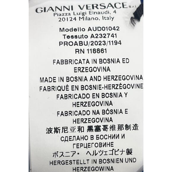 M2-34 VERSACE Women's Sexy Greca Thong Cotton Stretch Blue Size 1/XS - Picture 6 of 9